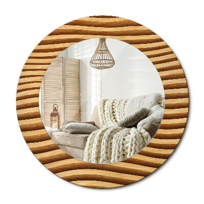 Zrkadlo s rámom s potlačou Drevená vlna