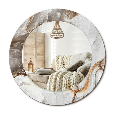 Zrkadlo s rámom s potlačou Svetlý mramor