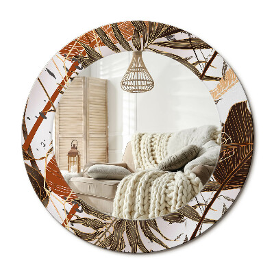 Zrkadlo s rámom s potlačou Palmové listy