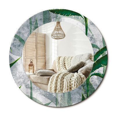 Zrkadlo s rámom s potlačou Tropické listy