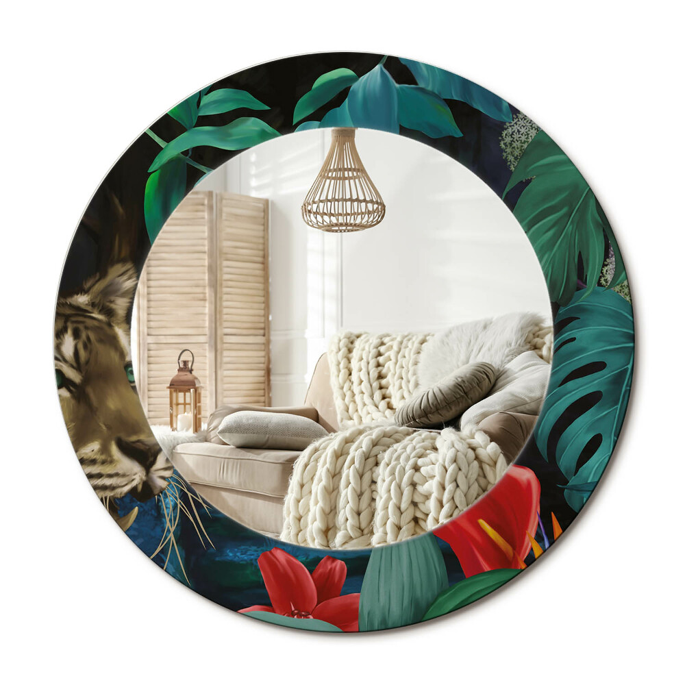 Zrkadlo s rámom s potlačou Vintage džungľa