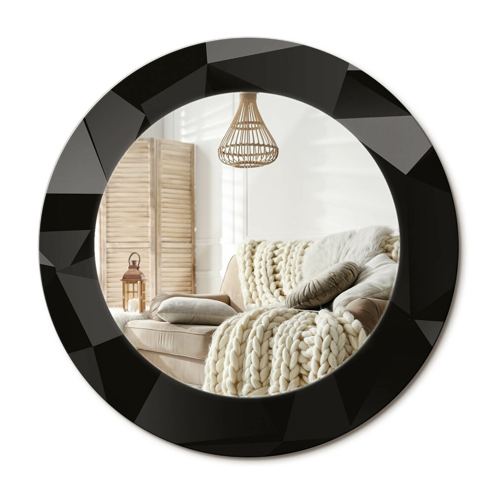 Zrkadlo s rámom s potlačou Abstraktné čierne