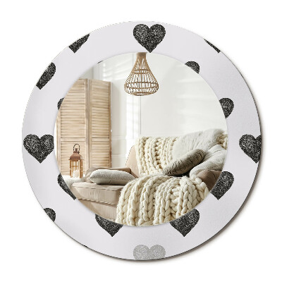 Zrkadlo s rámom s potlačou Abstraktné srdce