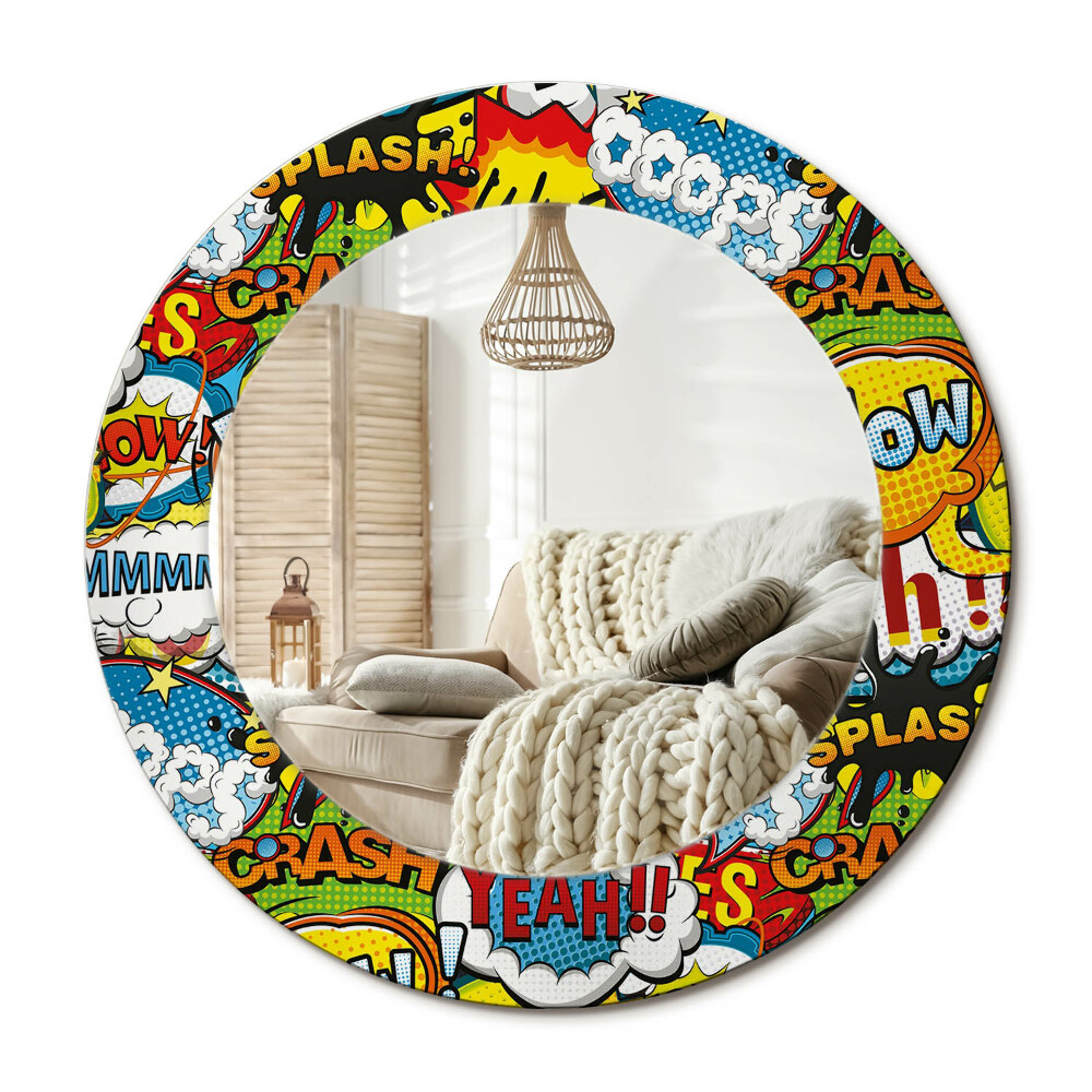 Obdĺžnikové dekoračné zrkadlo Vzor v štýle komiksu