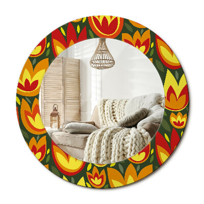 Dekoračné zrkadlo na stenu Retro tulipány