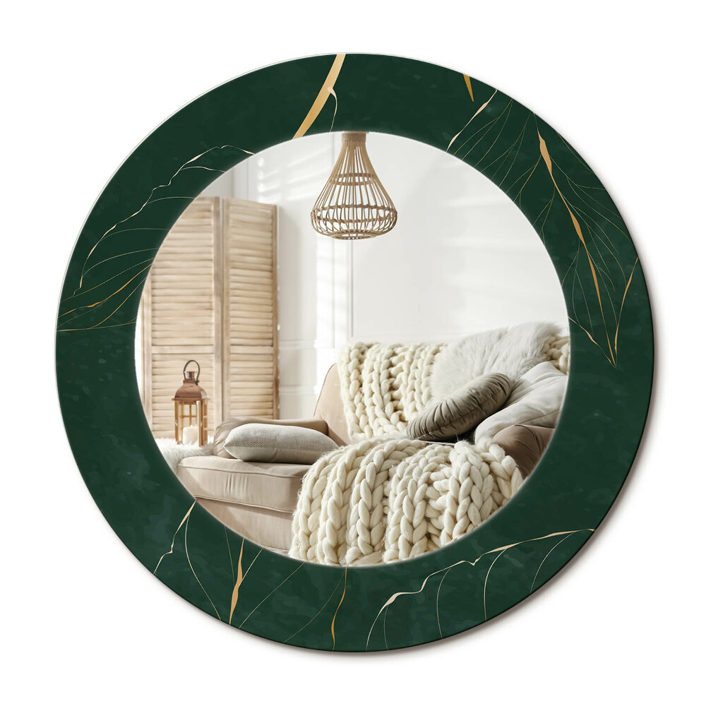 Zrkadlo s rámom s potlačou Obrys listu