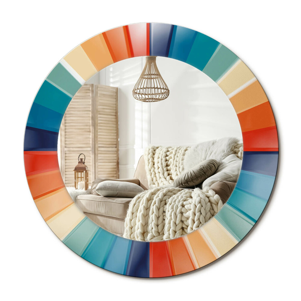 Zrkadlo s rámom s potlačou Farebné lúče dlaždice