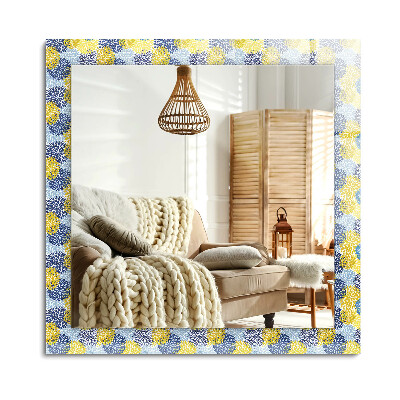 Obdĺžnikové dekoračné zrkadlo na stenu Farebný kvetinový vzor