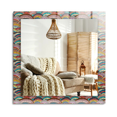 Obdĺžnikové dekoračné zrkadlo Farebné oblúkové vlny