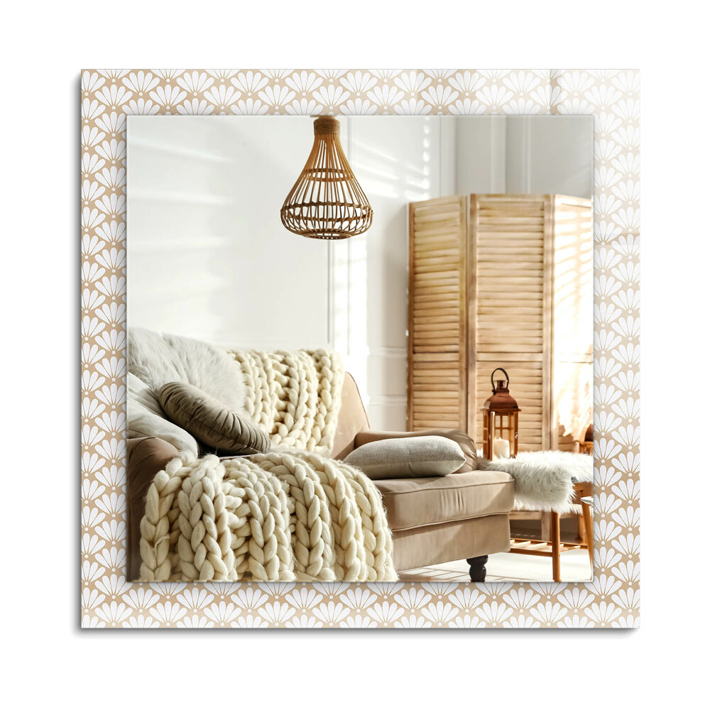 Obdĺžnikové dekoračné zrkadlo na stenu Kvetinový geometrický vzor