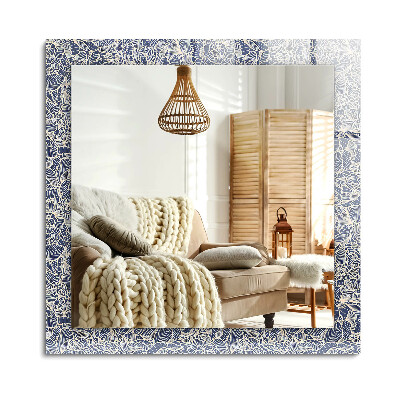 Obdĺžnikové dekoračné zrkadlo Kvetinový vzor látky