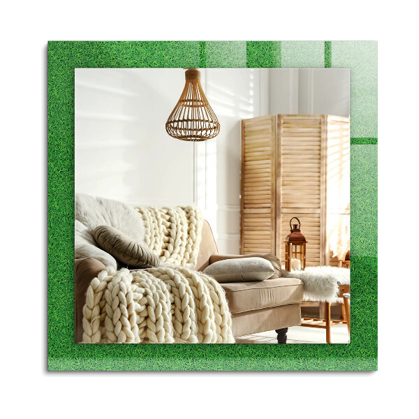 Obdĺžnikové dekoračné zrkadlo na stenu Zelená tráva