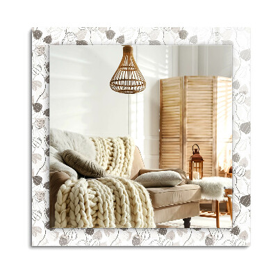 Obdĺžnikové dekoračné zrkadlo Vzor listov