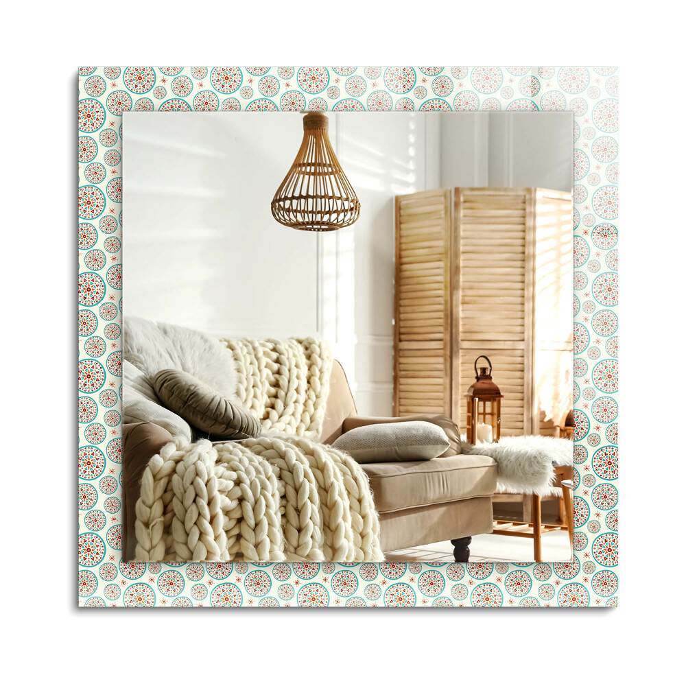 Obdĺžnikové dekoračné zrkadlo na stenu Farebný kruhový vzor