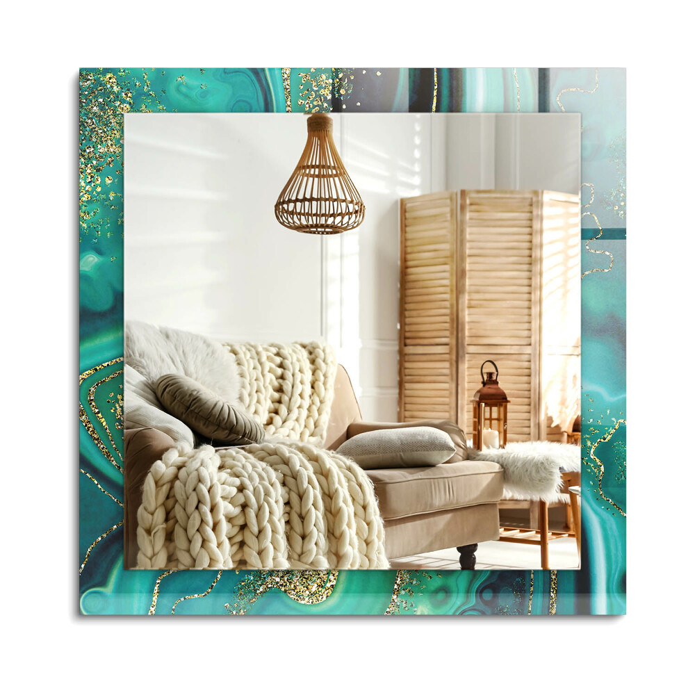 Obdĺžnikové dekoračné zrkadlo Abstraktná zelená textúra