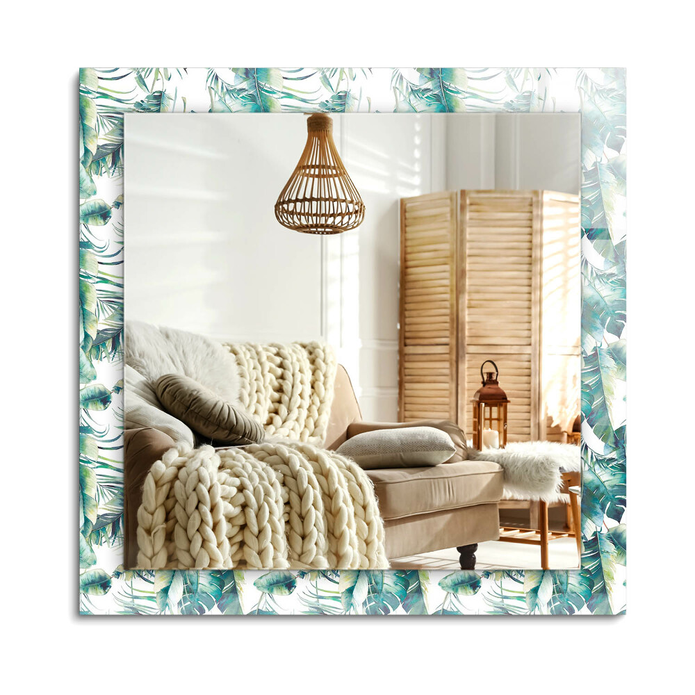 Obdĺžnikové dekoračné zrkadlo Zelené tropické listy