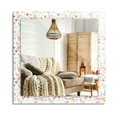 Obdĺžnikové zrkadlo rám s potlačou Kvetinový akvarelový vzor