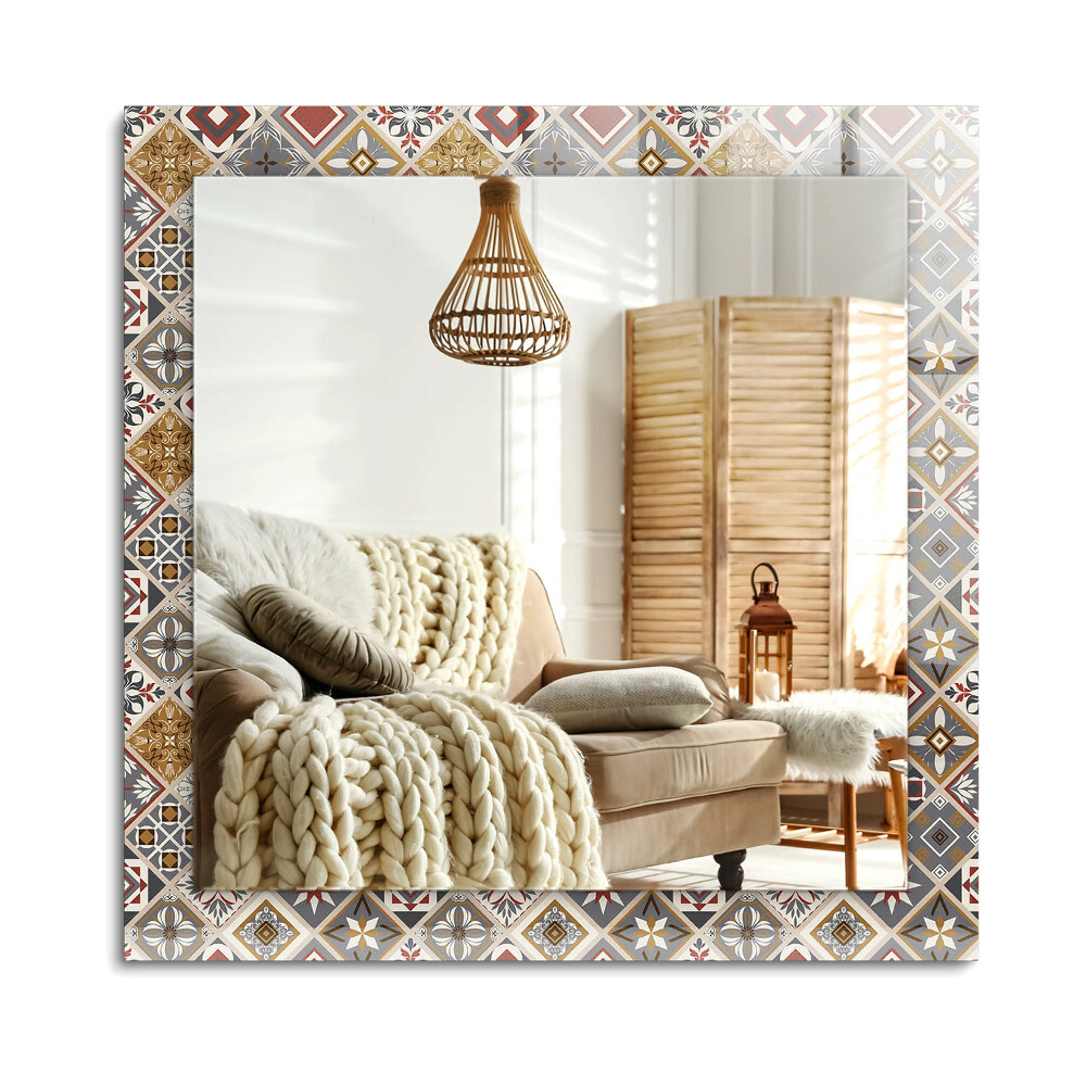 Obdĺžnikové dekoračné zrkadlo Farebné vzory dlaždíc