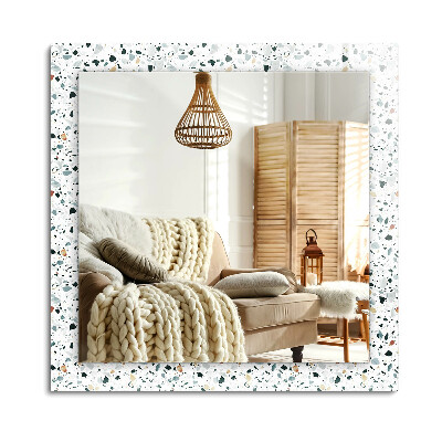 Obdĺžnikové zrkadlo rám s potlačou Mozaikový vzor terrazzo