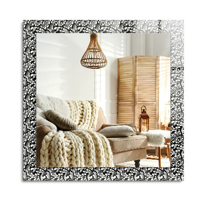 Obdĺžnikové dekoračné zrkadlo na stenu Čierne a biele ozdoby