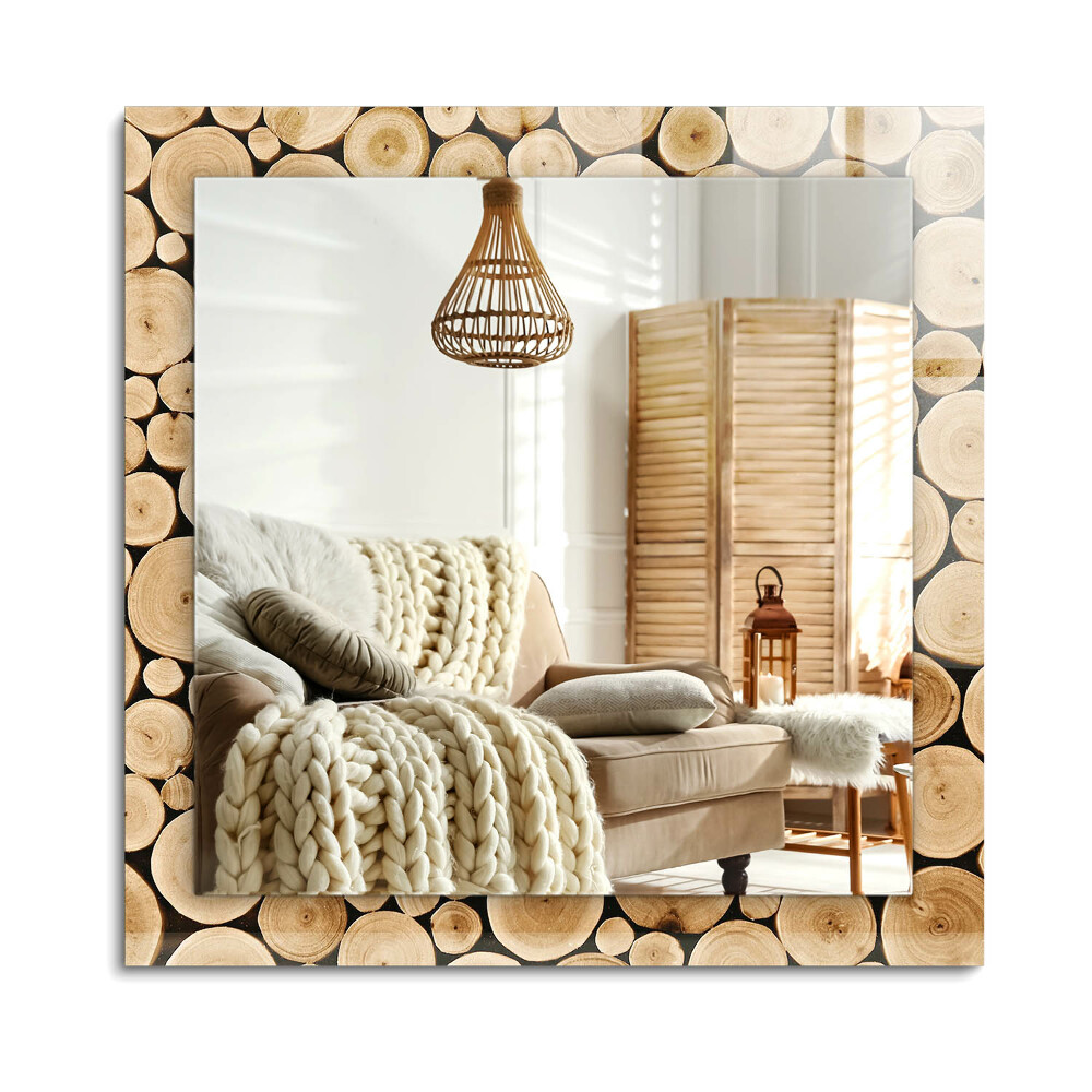 Obdĺžnikové dekoračné zrkadlo na stenu Prierezy kmeňmi stromov