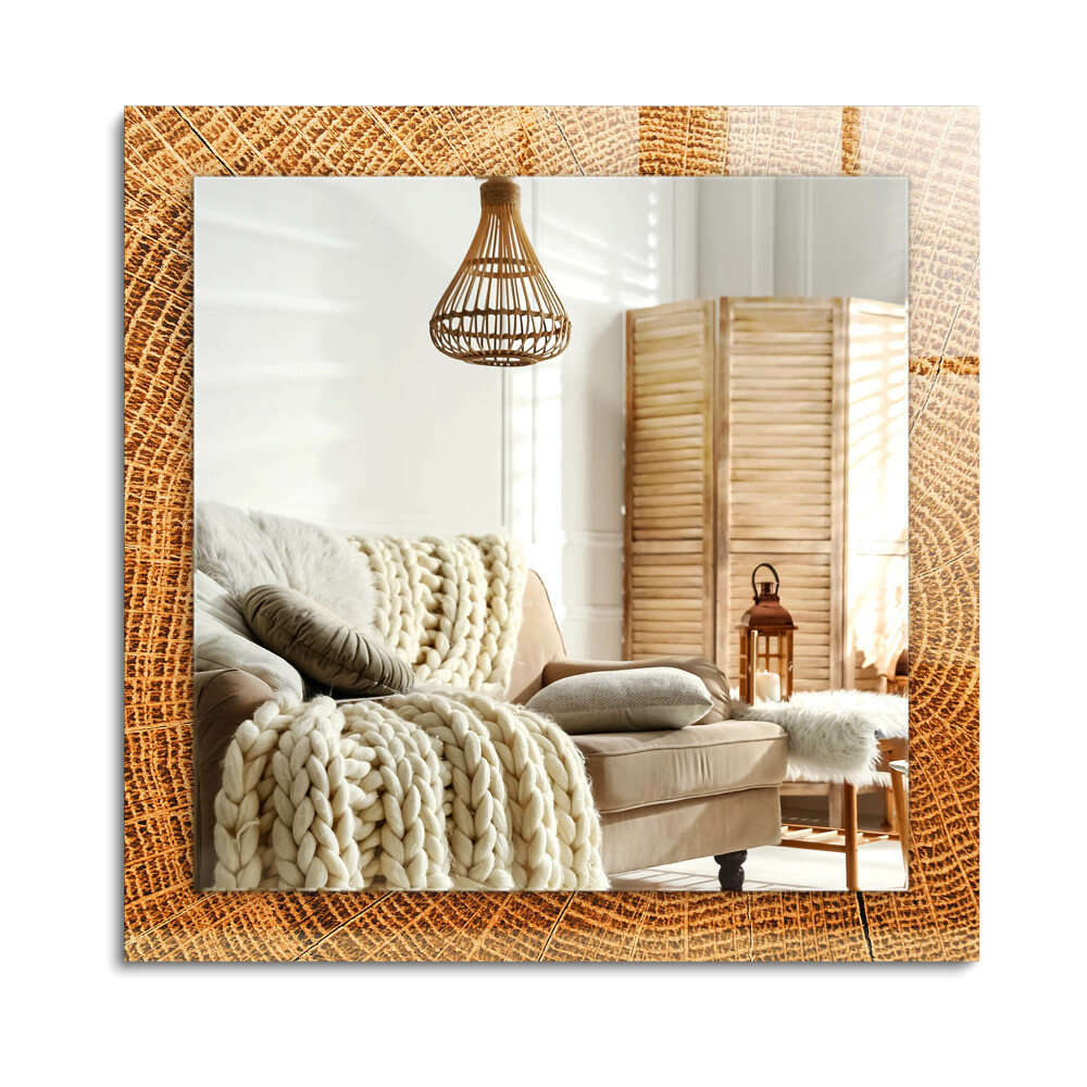 Obdĺžnikové zrkadlo rám s potlačou Prierez kmeňom stromu s rastovými prstencami