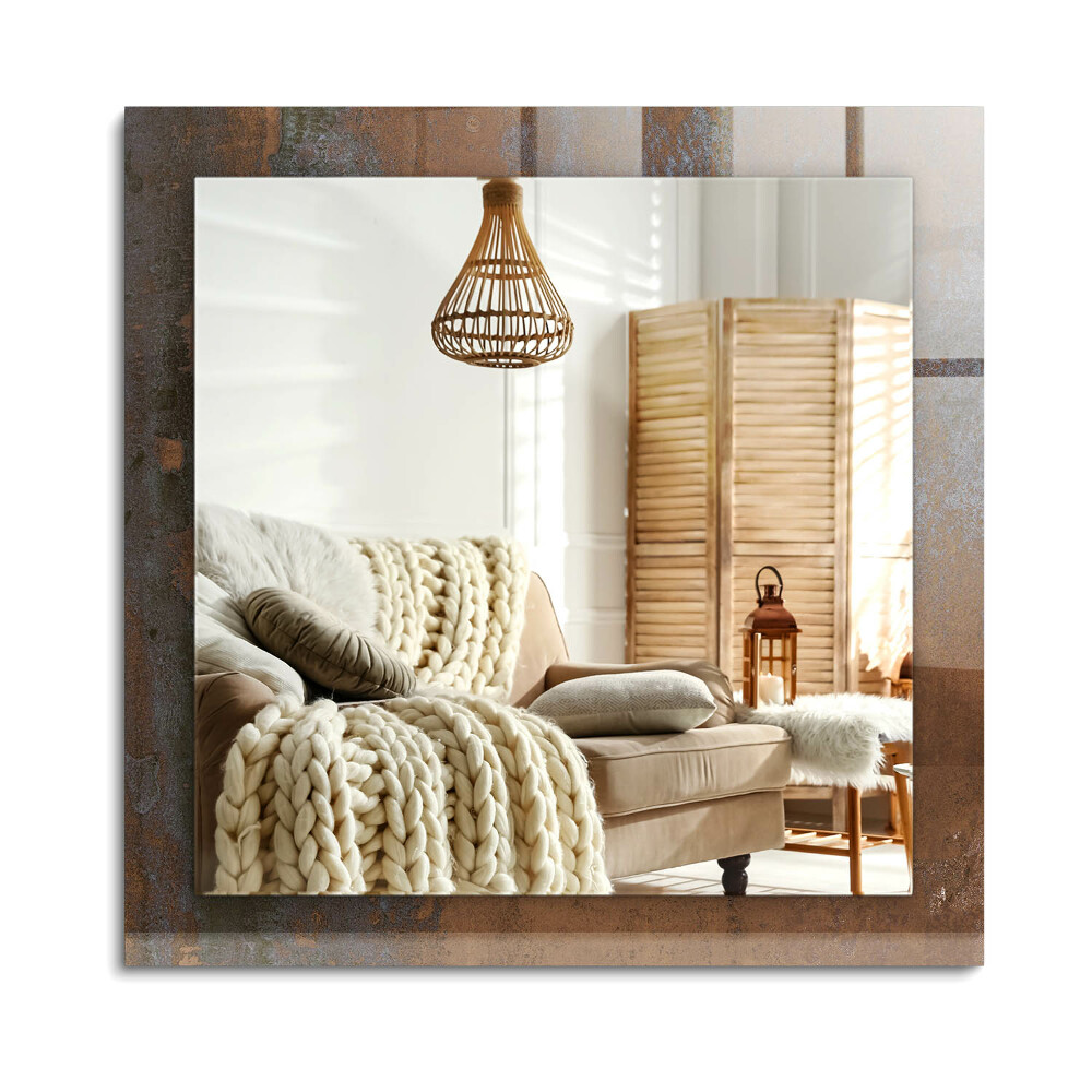 Obdĺžnikové zrkadlo rám s potlačou Módny hrdzavý kov