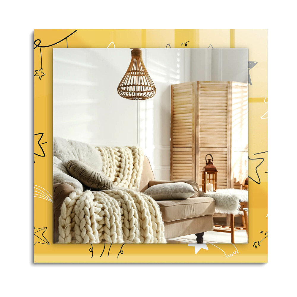 Obdĺžnikové dekoračné zrkadlo na stenu Kresby rôznych hviezd