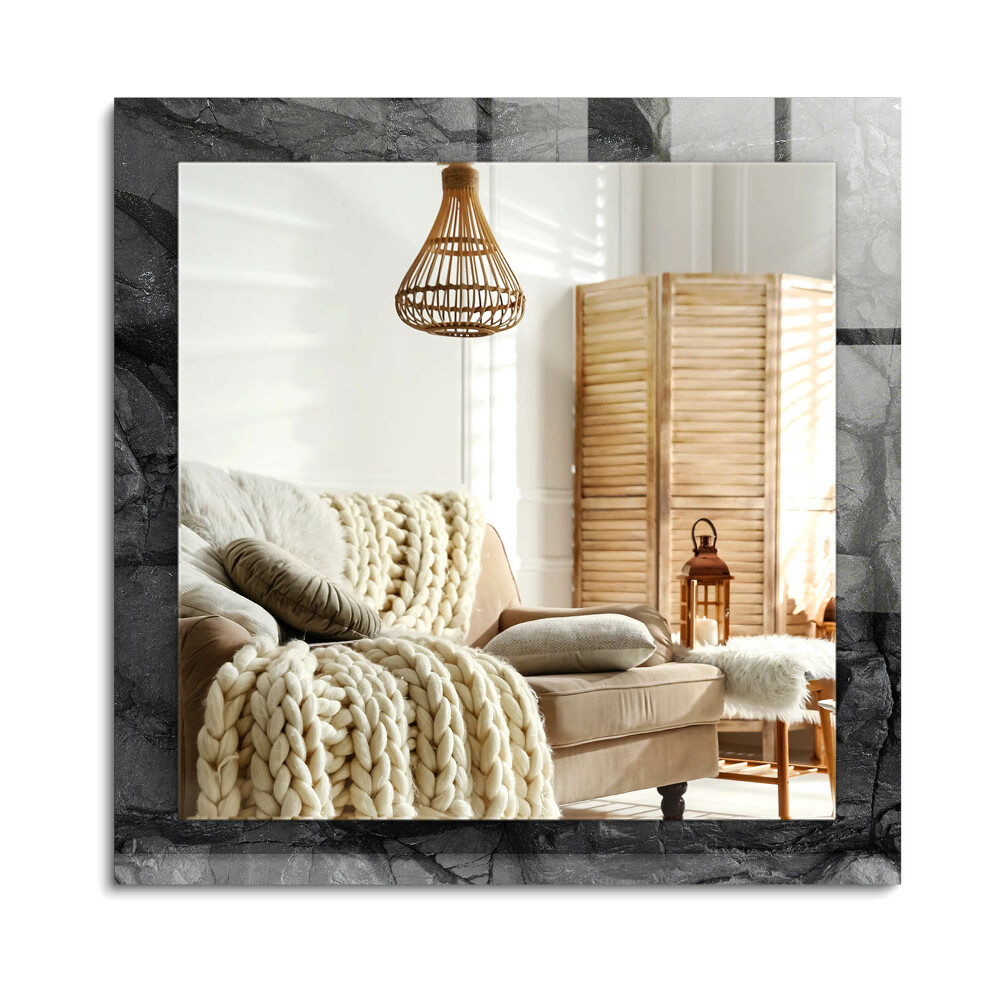 Obdĺžnikové dekoračné zrkadlo Čierna skala praská