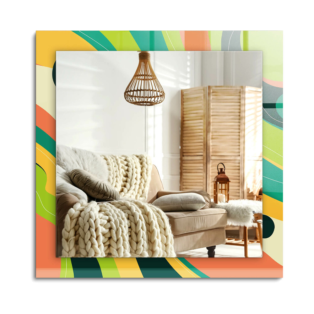 Obdĺžnikové dekoračné zrkadlo na stenu Abstraktné farebné vzory