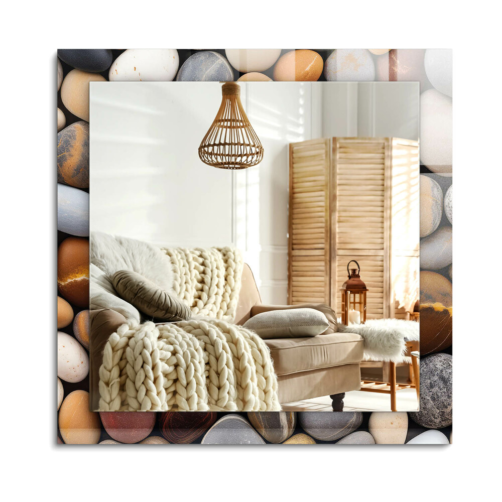 Obdĺžnikové dekoračné zrkadlo Farebné hladké kamene