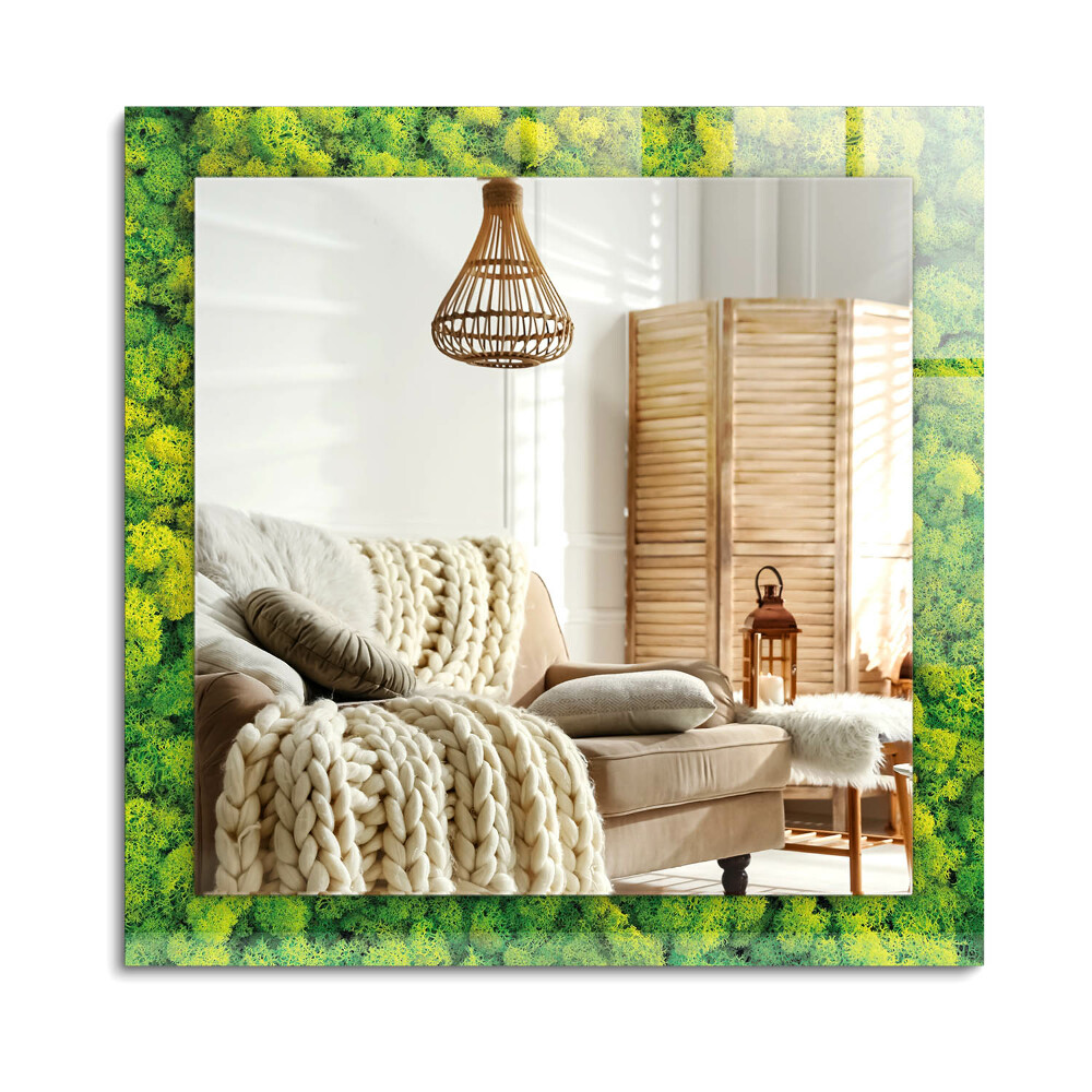 Obdĺžnikové dekoračné zrkadlo na stenu Zelený mach