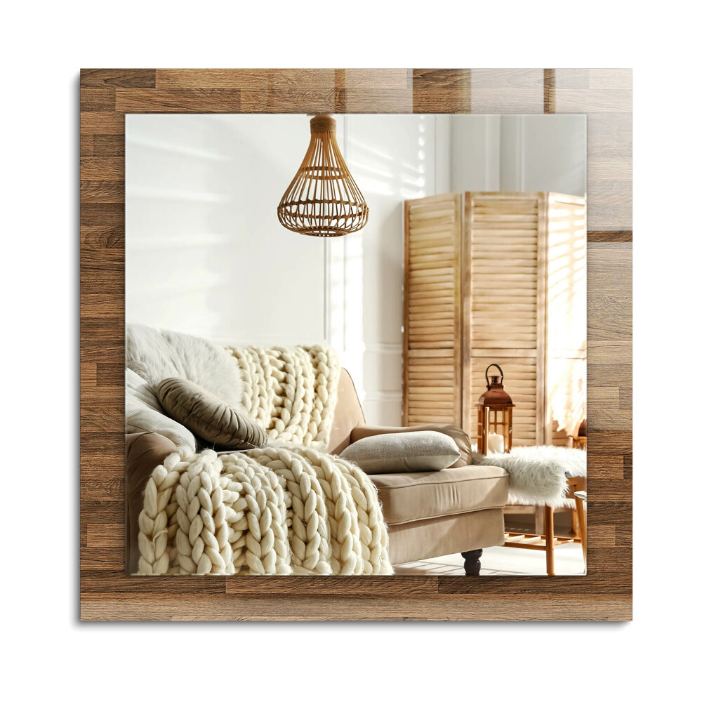 Obdĺžnikové dekoračné zrkadlo na stenu Drevené panely