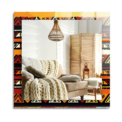 Obdĺžnikové zrkadlo rám s potlačou Farebný etnický vzor