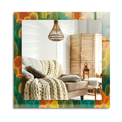 Obdĺžnikové dekoračné zrkadlo na stenu Jesenné stromy