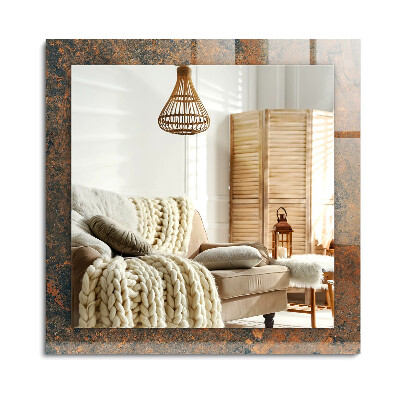 Obdĺžnikové zrkadlo rám s potlačou Hrdzavý kov