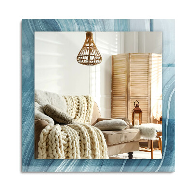 Obdĺžnikové dekoračné zrkadlo Abstraktné modré čiary