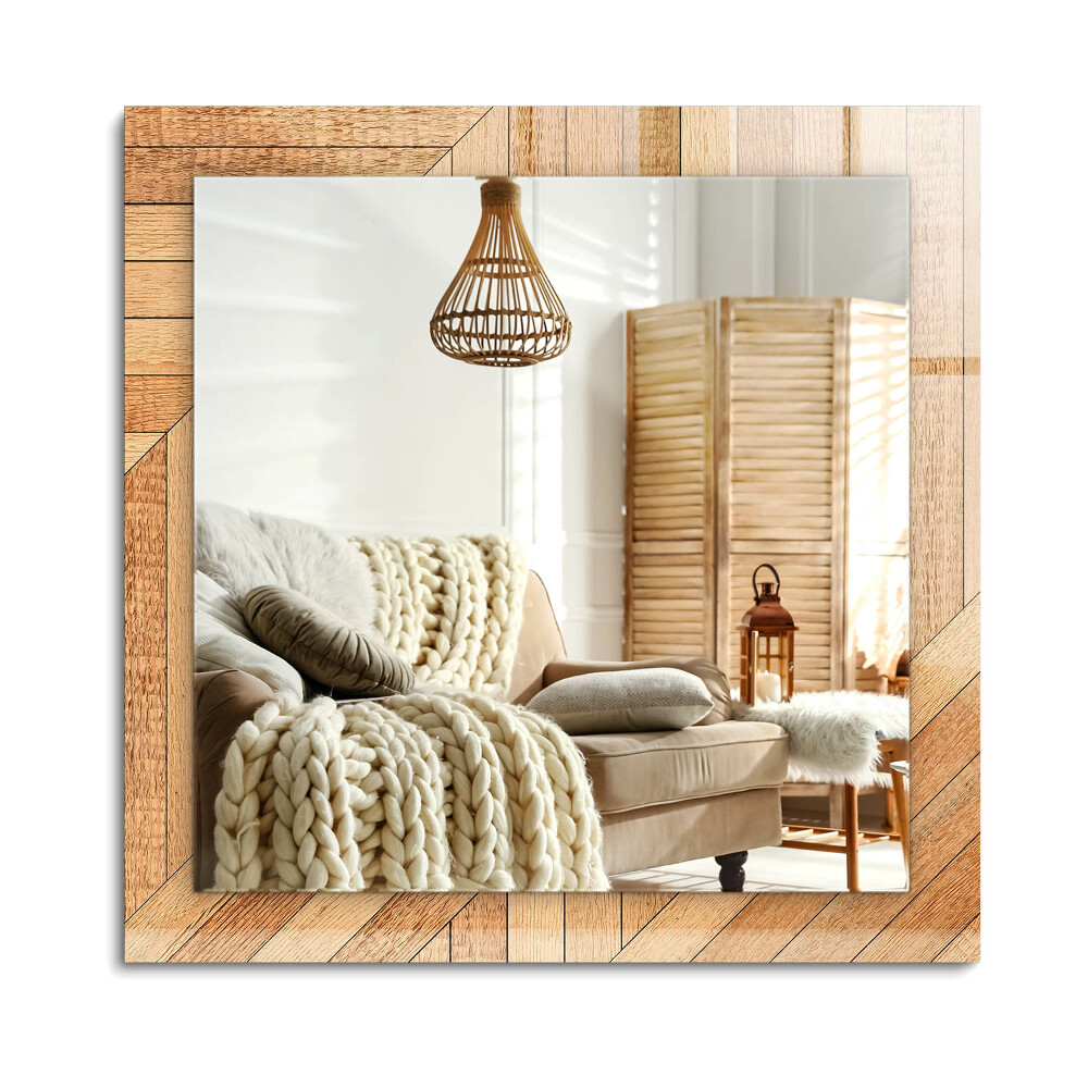 Obdĺžnikové zrkadlo rám s potlačou Drevené parkety