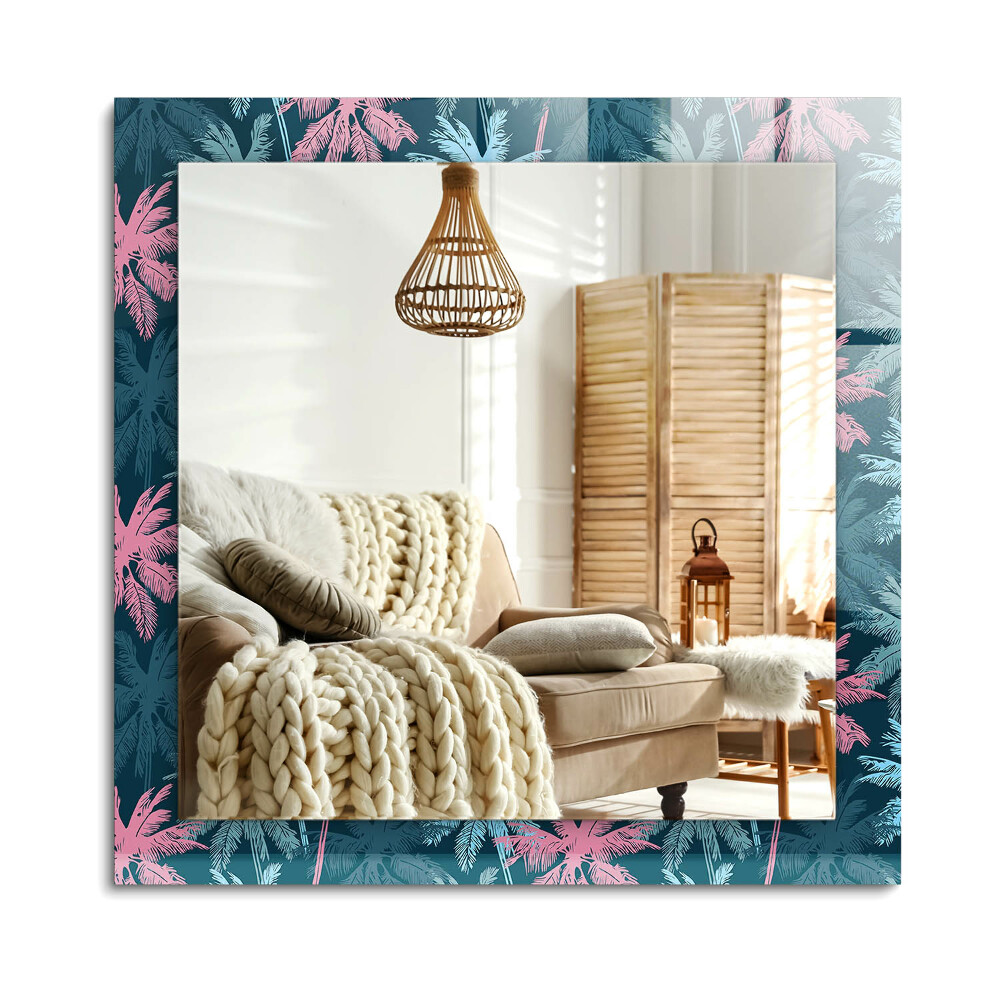 Obdĺžnikové dekoračné zrkadlo na stenu Farebný vzor palmy