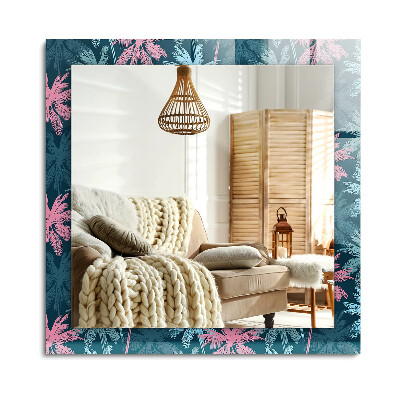 Obdĺžnikové dekoračné zrkadlo na stenu Farebný vzor palmy