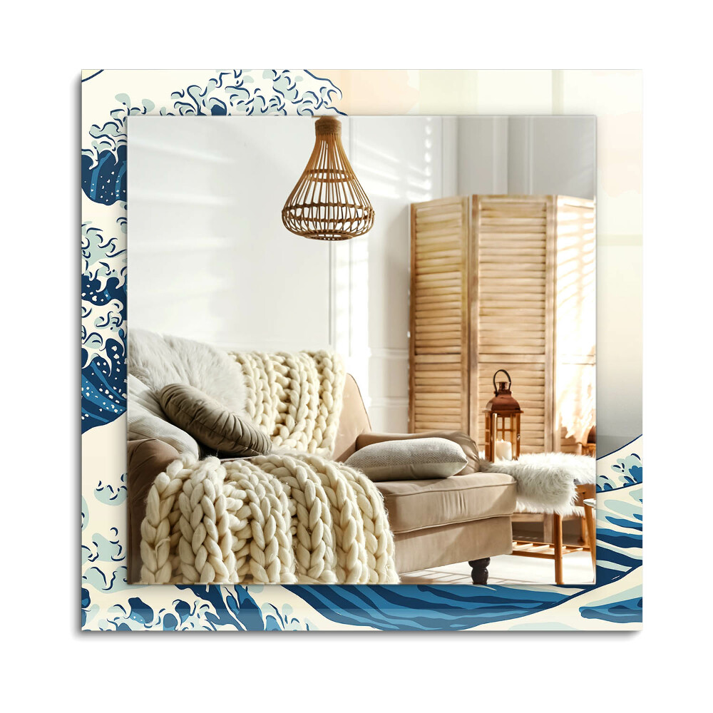 Obdĺžnikové zrkadlo rám s potlačou Veľká vlna pri kanagawe