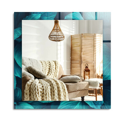 Obdĺžnikové dekoračné zrkadlo Zelené listy