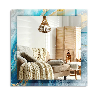 Obdĺžnikové dekoračné zrkadlo na stenu Abstraktná mramorová živica