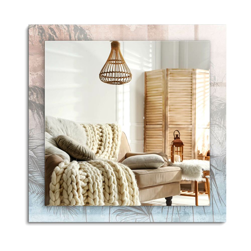 Obdĺžnikové zrkadlo rám s potlačou Pastelové rastliny