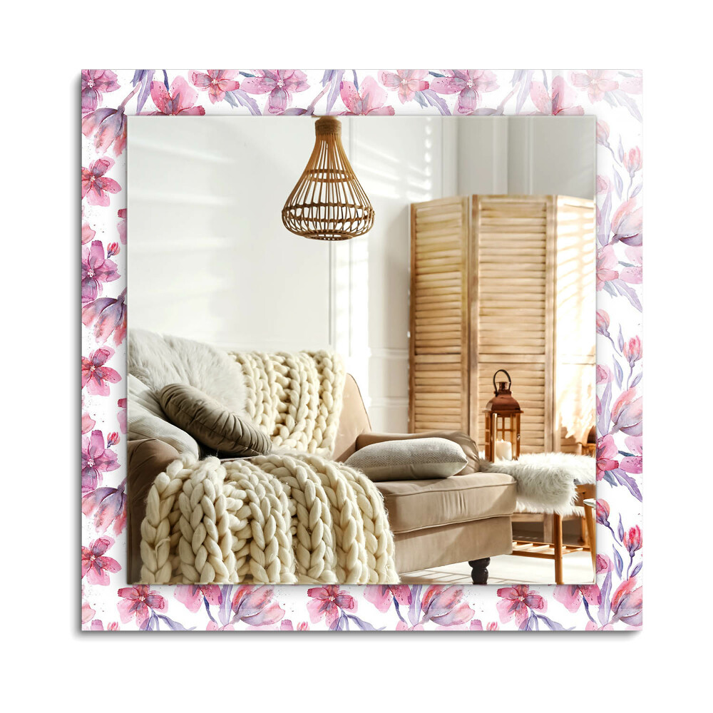 Obdĺžnikové dekoračné zrkadlo Kvetinový akvarelový vzor