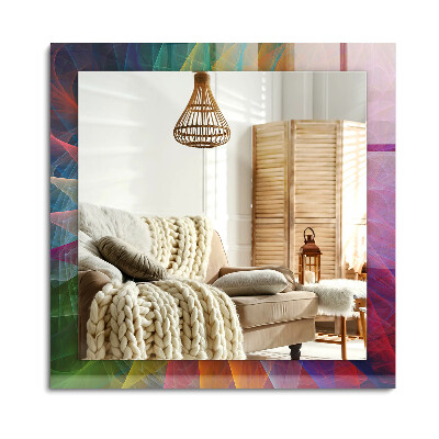 Obdĺžnikové zrkadlo rám s potlačou Farebná abstraktná špirála