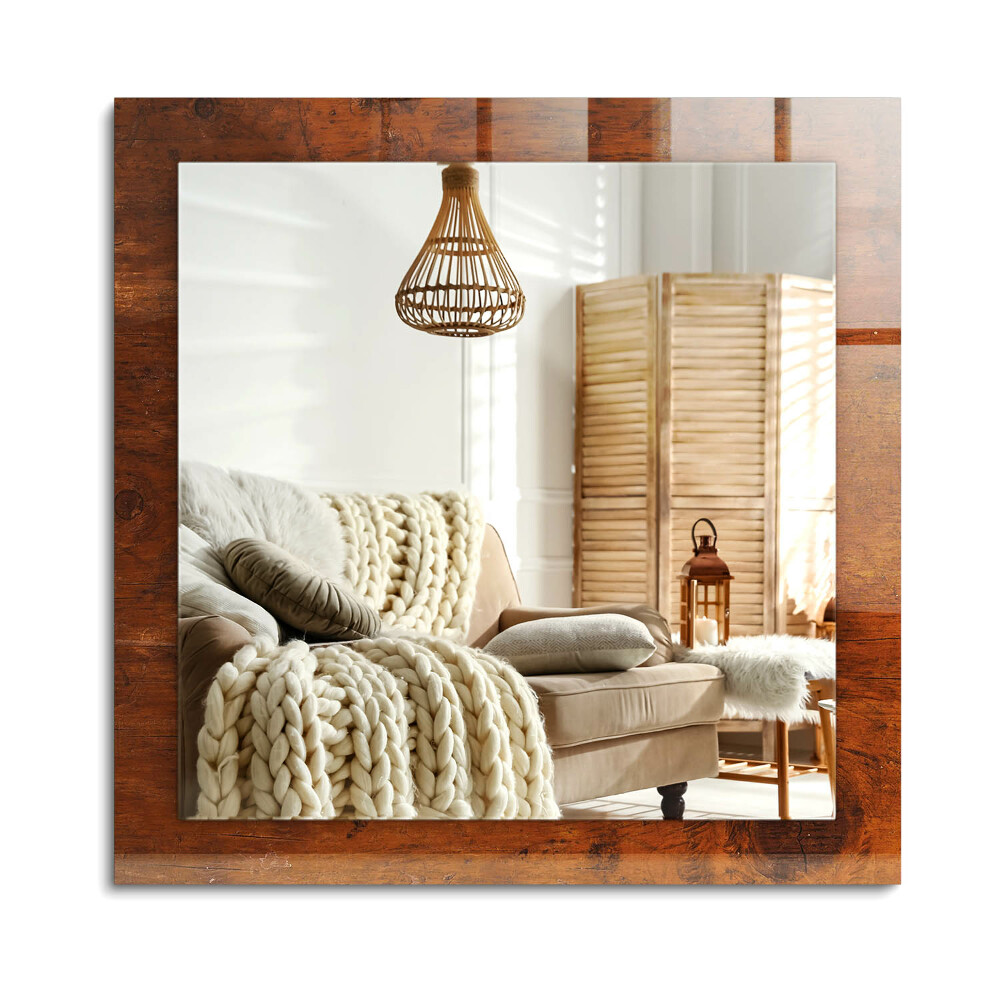 Obdĺžnikové zrkadlo rám s potlačou Starý drevený stôl