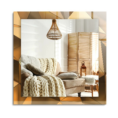 Obdĺžnikové dekoračné zrkadlo Zlaté geometrické vzory