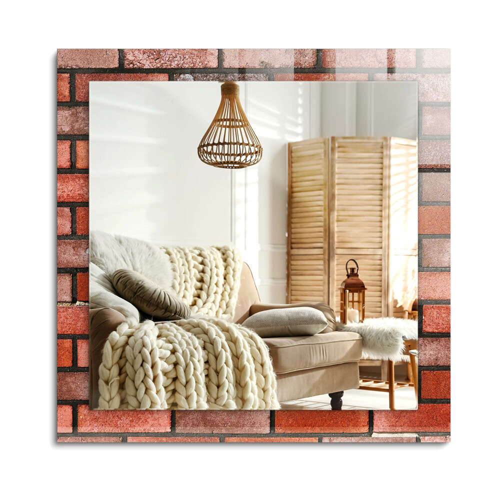 Obdĺžnikové dekoračné zrkadlo Červená tehlová stena