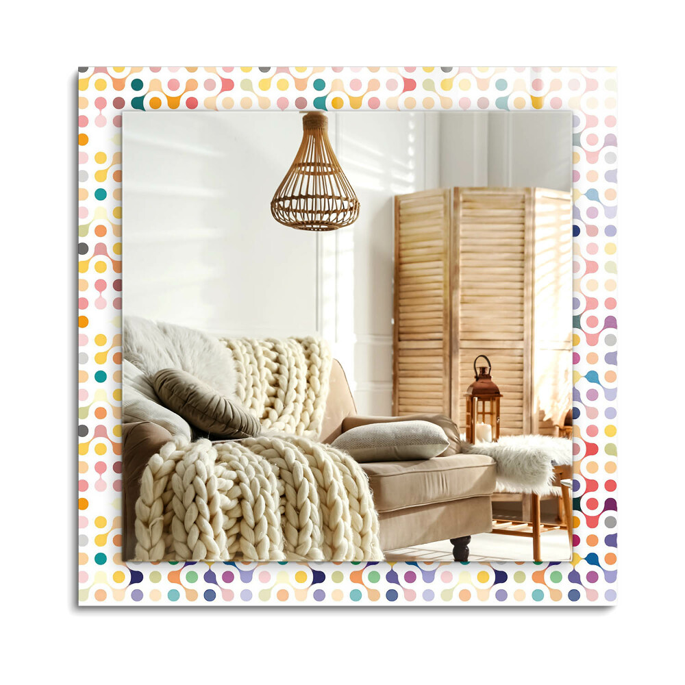 Obdĺžnikové zrkadlo rám s potlačou Farebný geometrický vzor